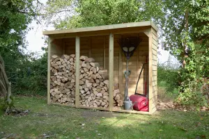 Large Wooden Overlap Log Store