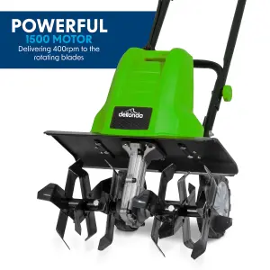 Dellonda Electric Tiller/Cultivator, 40cm Working Width 6 Blades 10m Power Cable