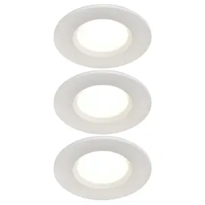 GoodHome Etana White Non-adjustable LED Neutral white Downlight 4.7W IP65, Pack of 3