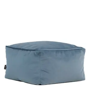 icon Amara Velvet Bean Bag Pouffe Mineral Blue