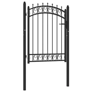 Berkfield Fence Gate with Spikes Steel 100x125 cm Black