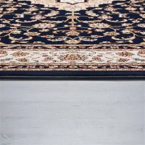 Dunelm Antalya Traditional Rug, Persian, Size: 120cm X 170cm (4ft X 5.5Ft), Blue, Antalya Navy