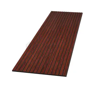 Acupanel Contemporary Makore Figured Wood Slat Wall Panel (Non-Acoustic) 240cm x 60cm