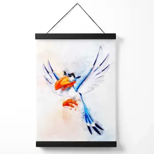 Zazu Watercolour Lion King Medium Poster with Black Hanger