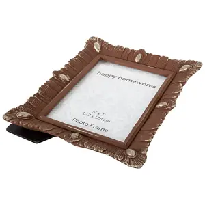 Rustic Antique Bronze 5x7 Rectangular Picture Frame with Brushed Gold Trim