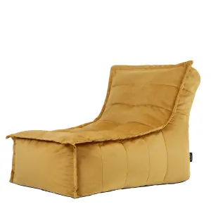 icon Dolce Lounger Bean Bag Ochre Yellow Velvet Bean Bag Chair