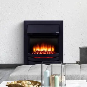 Roxby Electric Fire - Black with 35mm Spacer Kit