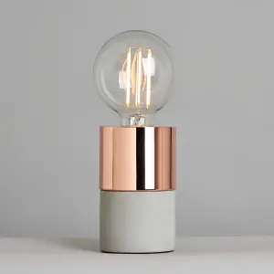 Litecraft Concrete Copper Industrial Table Lamp