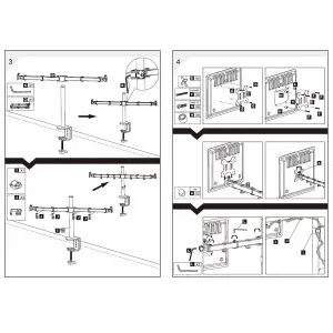 Double Twin Arm Desk Mount TV LCD Monitor Computer Screen Bracket Dual 13"-27"