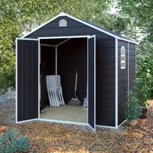 BillyOh Ashford Apex Plastic Garden Storage Shed Including Foundation Kit Grey - 8 x 6