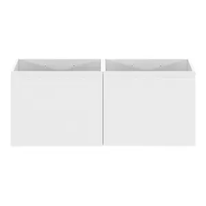 GoodHome Levanna Wide Matt White Wall-mounted Bathroom Cabinet (H) 480mm (W) 1200mm