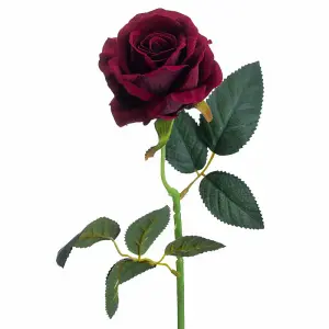 UK Homeliving Artificial Deep Red Rose