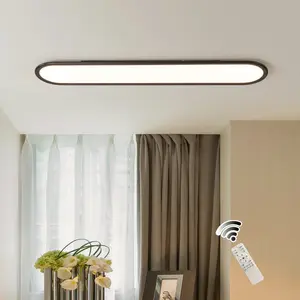 Gracious 1-Light LED Flush Mount Black / 4cm H x 100cm W x 20cm D