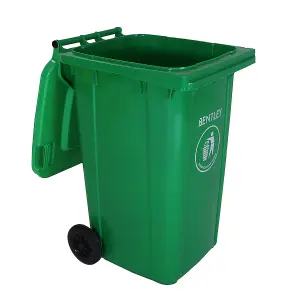 Charles Bentley 240 Litre Green Wheelie Bin - Weatherproof and durable