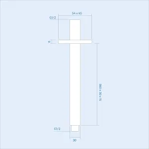 Nes Home 200 mm Square Fixed Shower Head With 360mm Ceiling Mounted Arm