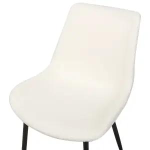 Set of 2 Dining Chairs AVILLA Boucle White