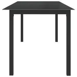 Berkfield Garden Table Black 190x90x74 cm Aluminium and Glass