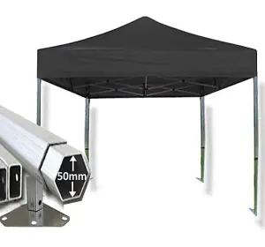 4m x 4m Extreme 50 Instant Shelter Pop Up Gazebos Frame & Canopy - Black