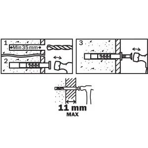 Diall PZ Mushroom Hammer fixing (Dia)6mm (L)40mm, Pack of 20