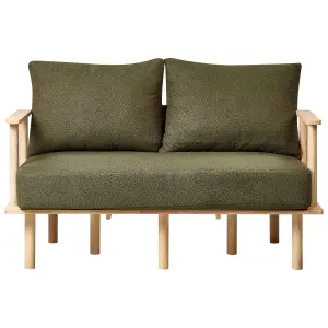 2 Seater Boucle Sofa Dark Green ASKER