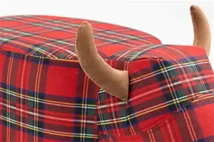 Zara 81.28cm Wide Novelty Plaid Cow Ottoman Gardeco