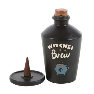 Something Different Witches Brew Potion Bottle Incense Cone Holder Black (One Size)