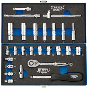 Draper 1/4" Sq. Dr. Metric Socket Set 26 Piece 16476