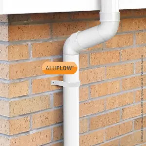 Aluflow White Round Downpipe Bracket (Dia) 68mm