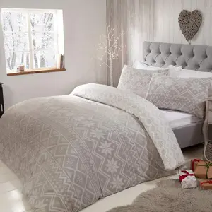 Smart Living Super Soft Christmas Reversible Duvet Cover With Pillowcase - Cozy Winter Bedding