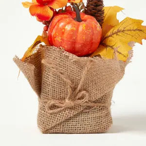 Homescapes Orange Autumn Deocration with Pumpkins