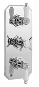 Traditional Concealed Triple Thermostatic Shower Valve, 2 Outlets - Chrome - Balterley