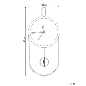 Beliani Retro Wall Clock SIERRE Light Wood