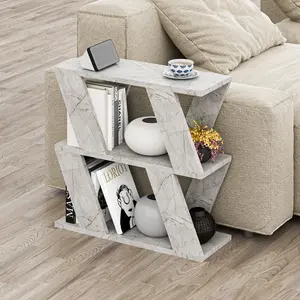 Adriana Side Table Modern Compact Design for Living Room & Bedroom Grey