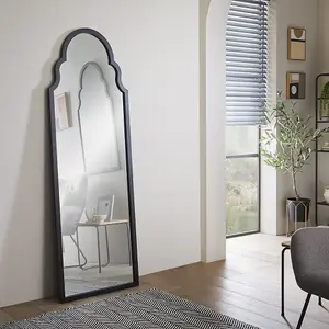 Leaner Mirror Casablanca Arched Shape with Black Frame- H 170cm X W 60cm x D 4cm for Hanging at Entry way or Corridor, Living room