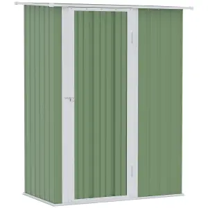 Outsunny Outdoor Storage Shed Steel Garden Shed w/ Lockable Door Light Green