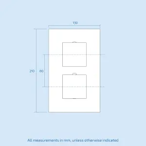 Nes Home Temel Square 1 Outlet Concealed Thermostatic Shower Mixer Set - Shower Head