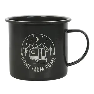 Something Different Crystals And Coffee Enamel Camp Mug Black/White (One Size)