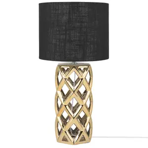 Ceramic Table Lamp Gold with Black SELJA