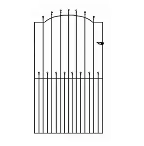 MANA Ball Top Tall Bow Top Metal Garden Gate 1220mm GAP x 1955mm High MAZP36