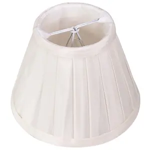 Traditional Classic Faux Silk Pleated Inner Lined Lamp Shade White / 20 x 30cm