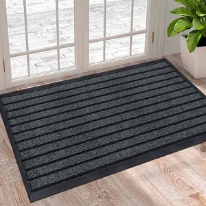 Hullfish Non-Slip Indoor Outdoor Door Mat Maroon / Rectangle 50 x 80 cm