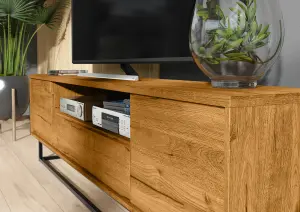 TV Unit 200cm Sideboard Cabinet Cupboard TV Stand Living Room Oak