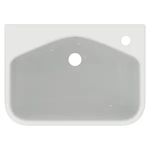 Ideal Standard i.life S Gloss White Rectangular Semi-recessed Basin (W)50cm