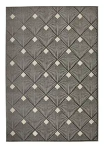 Modern Geometric Easy to Clean Grey Rug for Dining Room & Living Room-80cm X 150cm