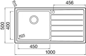 Clearwater Solar 1 Big Bowl and Right Hand Drainer Stainless Steel Kitchen Sink 1000x500mm - SO100R