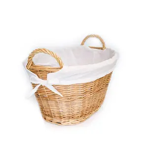 Hand Woven Wicker Laundry Basket with Handles Natural / Large (27 cm x 50 cm x 38 cm)