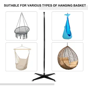 Outsunny Hammock Chair Stand Only Heavy Duty Metal C-Stand Indoor or Outdoor