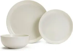 Habitat 12 Piece Stoneware Dinner Set - White