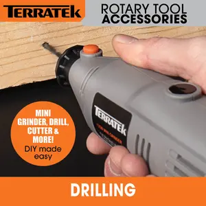 Terratek Rotary Tool Kit 135W& Accessory Set Variable Speed 8000-33000rpm Ideal for DIY Woodwork & Hobby Craft Dremel Compatible