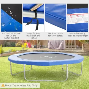 HOMCOM 10ft Trampoline Accessories Surround Pad Spring Cover Padding Blue